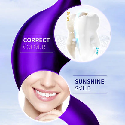 V34 Pro Whitening Toothpaste Removal Plaque Stain Purple Corrector Teeth Enamel Care Easy Reduce Yellowing Oral Clean Care