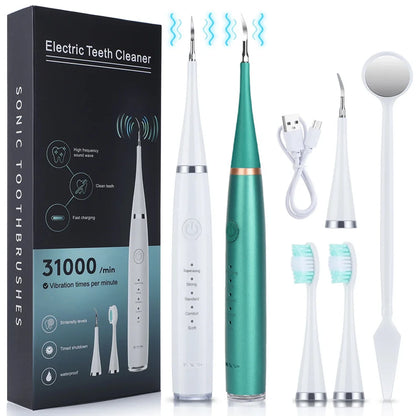 3 IN 1 Electric Dental Scaler Electric Toothbrush Portable Oral Care Tartar Remover Plaque ultrasonic Cleaner Teeth Whitening Kit