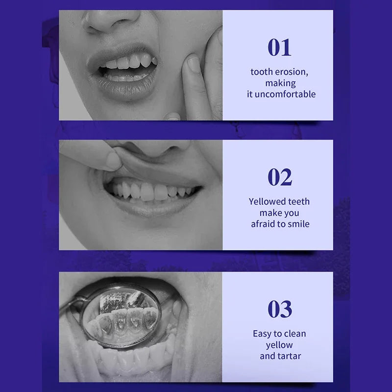 V34 Pro Whitening Toothpaste Removal Plaque Stain Purple Corrector Teeth Enamel Care Easy Reduce Yellowing Oral Clean Care